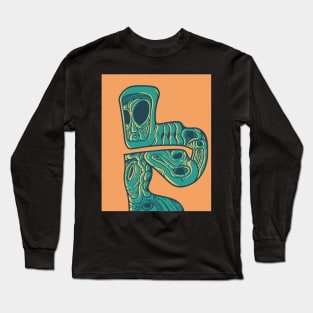 Mechanical Contrast Long Sleeve T-Shirt